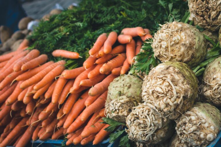 Carrots and celery at market